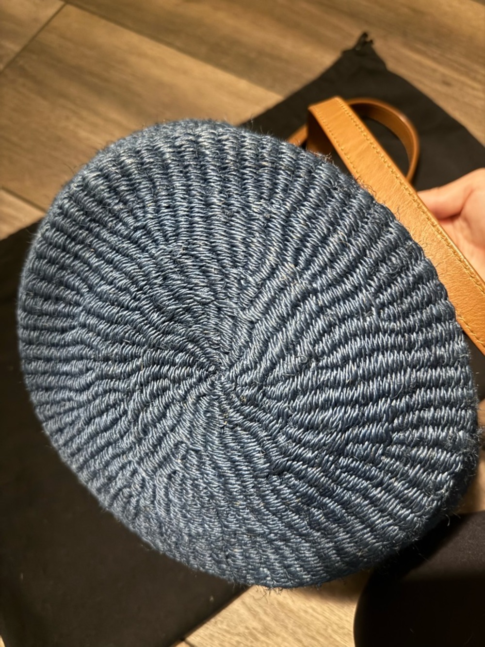 Saint Laurent Navy Woven Tote - Picture 5 of 9